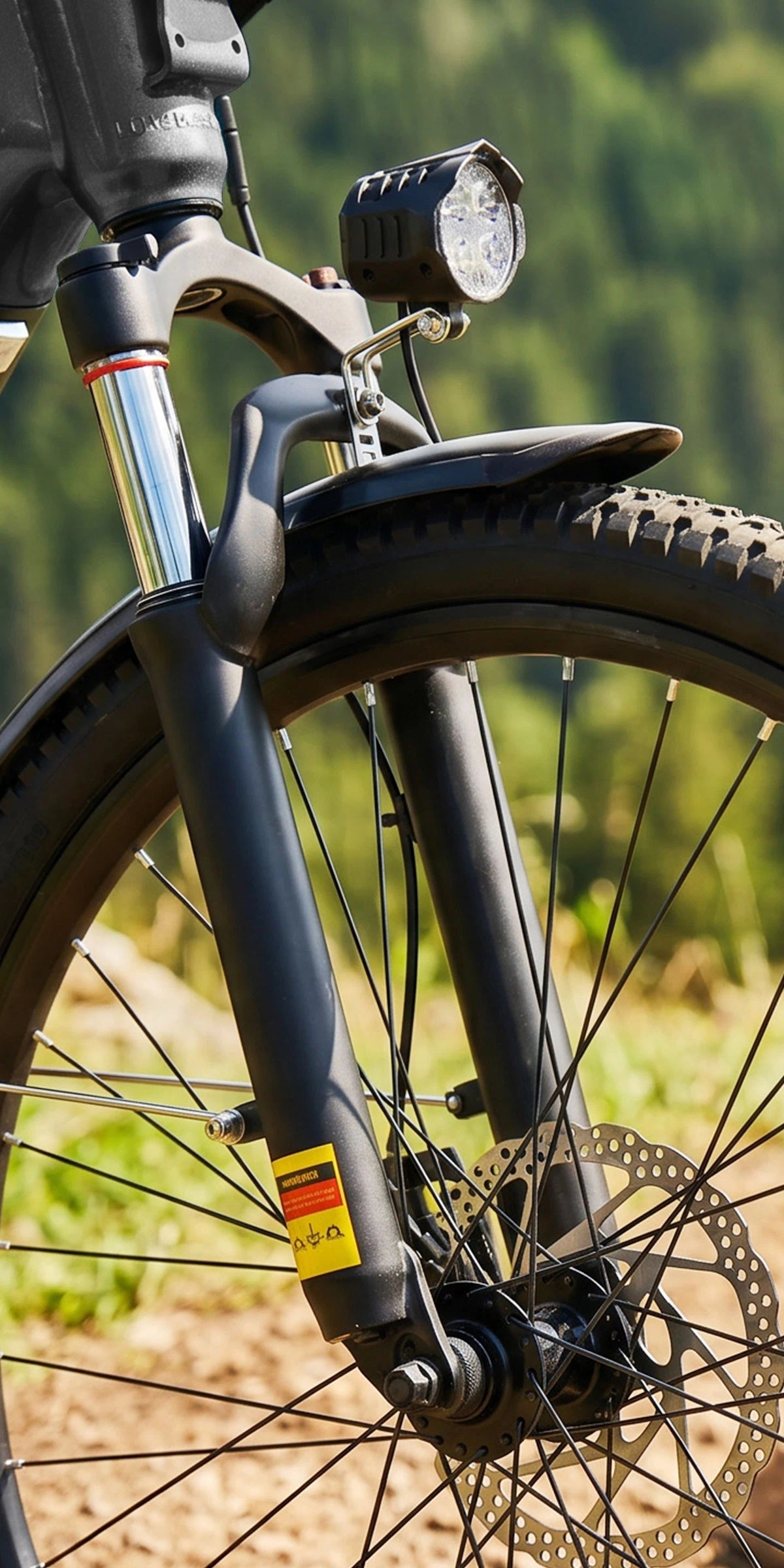 C202 City-E-Bike mit Federgabel für komfortables Fahren auf unebenem Gelände im Park