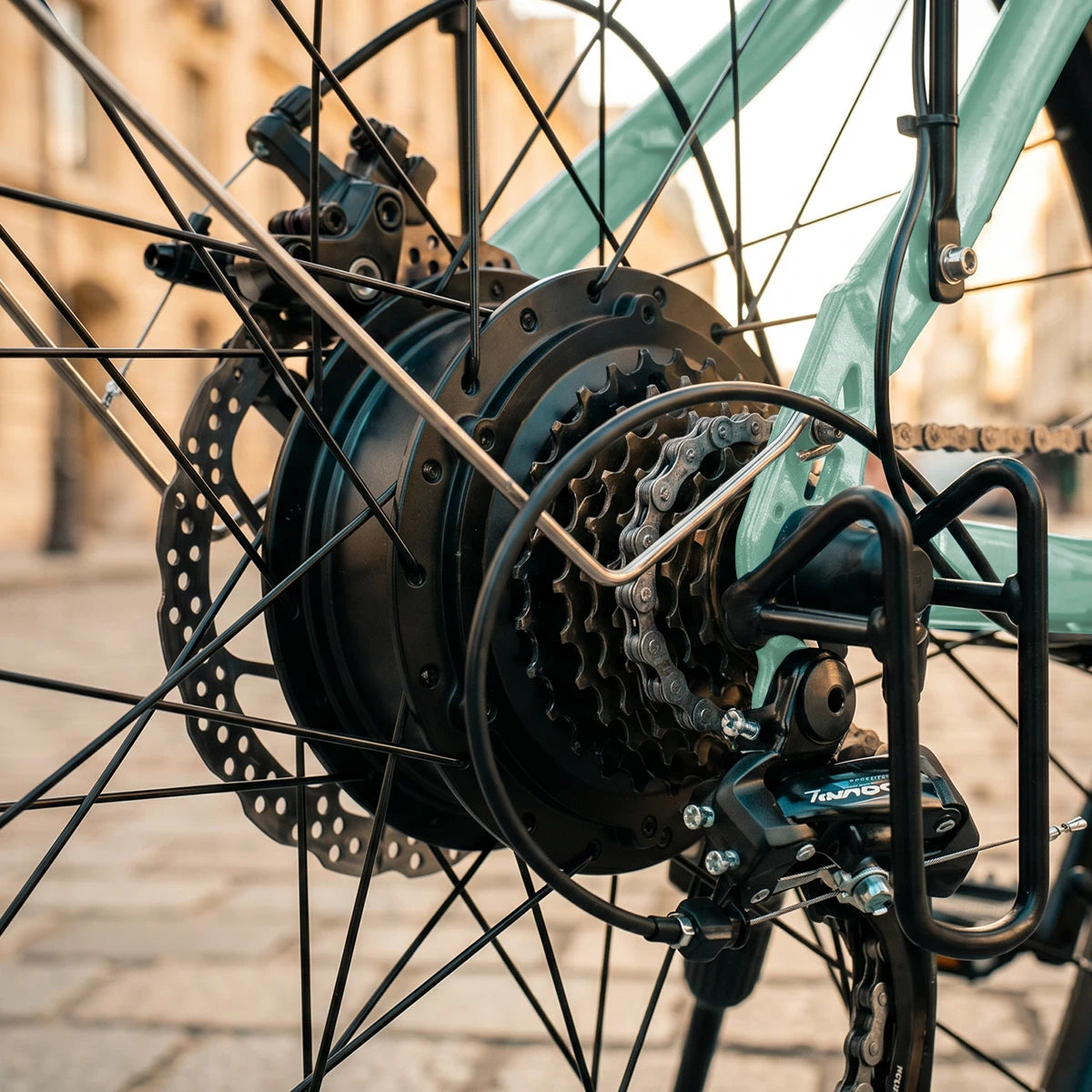 Leistungsstarker 65 Nm Motor des C202 City-E-Bikes für müheloses Pendeln
