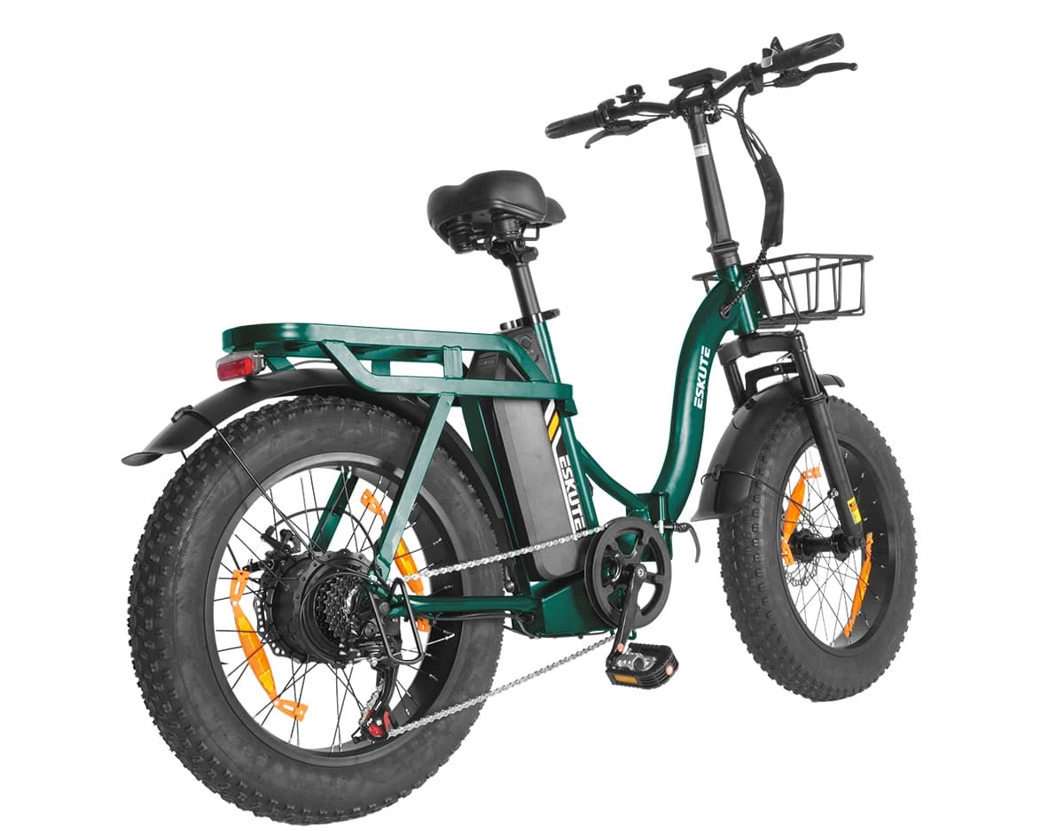 Eskute D202 Klapp-E-Bike in Grün Rückansicht