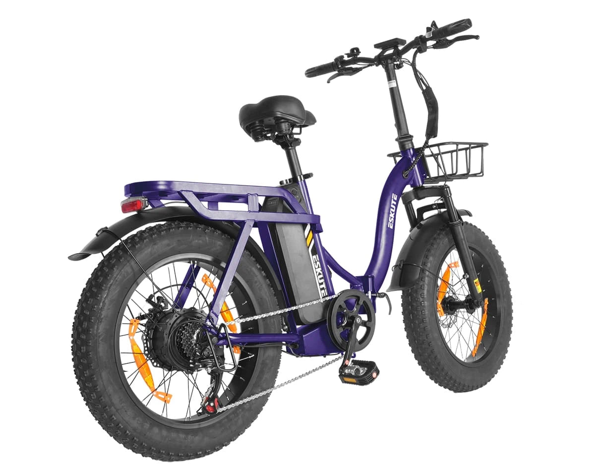 Eskute D202 Klapp-E-Bike in Violett Rückansicht