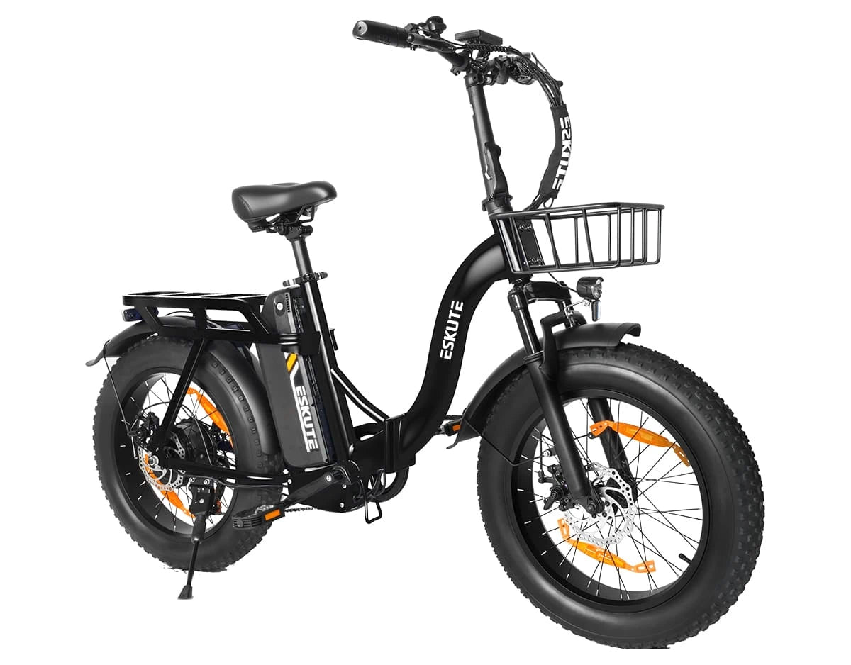Eskute D202 Klapp-E-Bike in Schwarz Seitenansicht