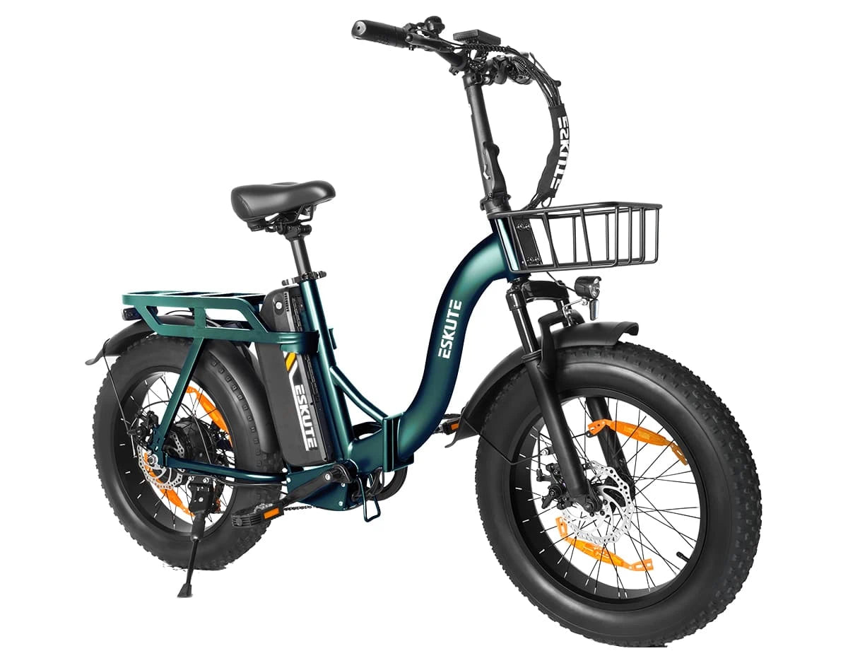 Eskute D202 Klapp-E-Bike in Grün Seitenansicht