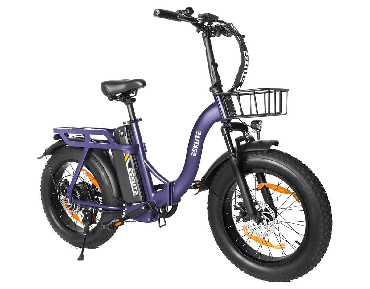 Eskute D202 Klapp-E-Bike in Lila Seitenansicht