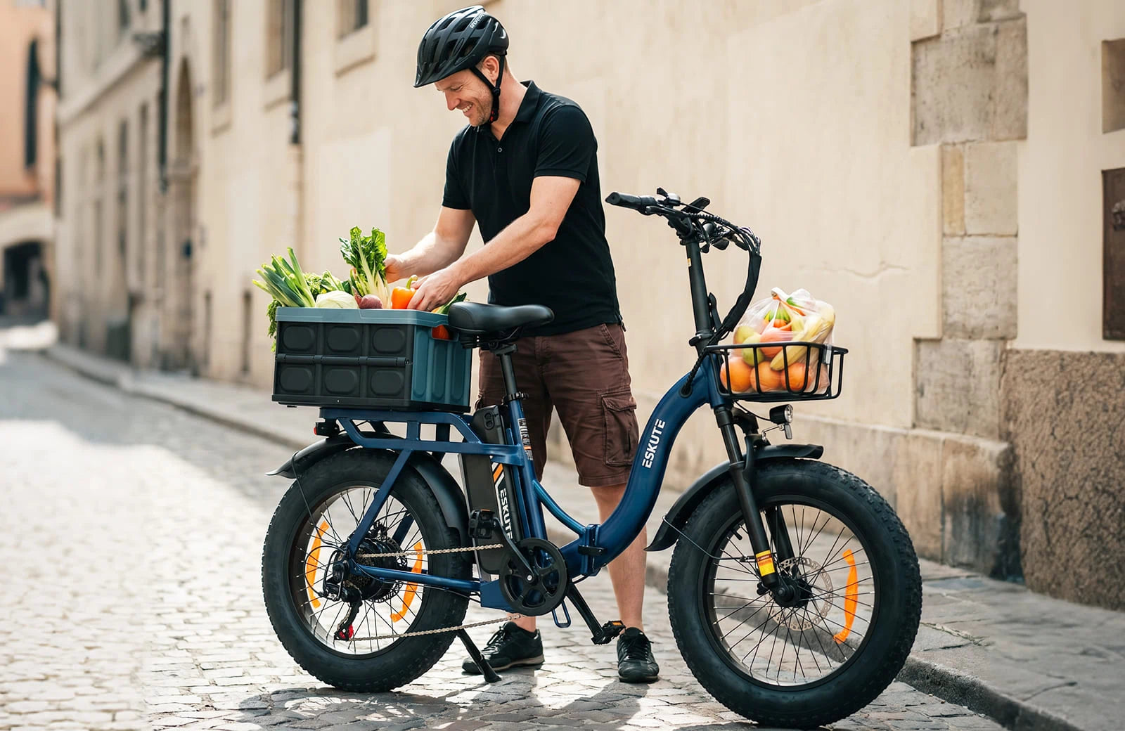Eskute D202 E-Bike mit bis zu 120 kg Zuladung für Alltag und Einkäufe
