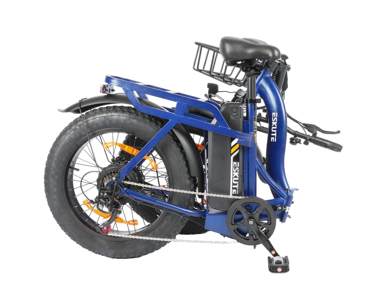 Eskute D202 Klapp-E-Bike in Blau zusammengeklappt