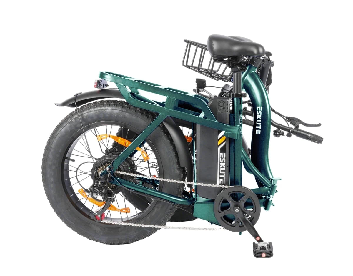 Eskute D202 Klapp-E-Bike in Grün zusammengeklappt